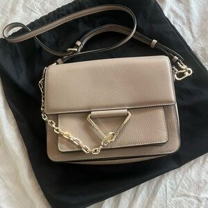 Karl Lagerfeld Tan Crossbody Bag with Gold Chain